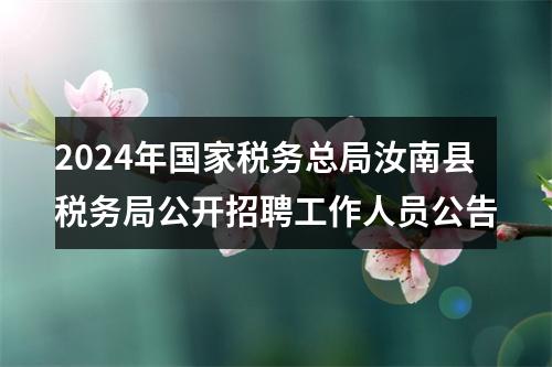 2024年国家税务总局汝南县税务局公开招聘工作人员公告 图片