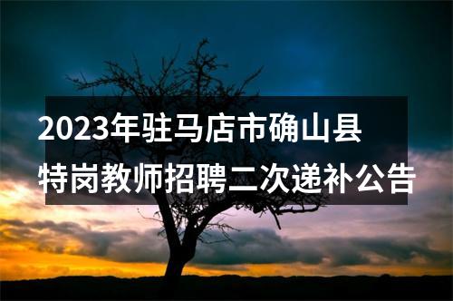 2023年驻马店市确山县特岗教师招聘二次递补公告 图片