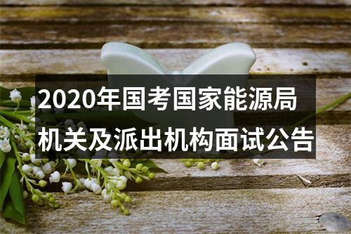 2020年国考国家能源局机关及派出机构面试公告 图片