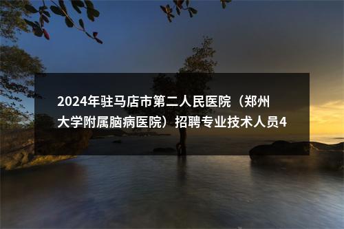 2024年驻马店市第二人民医院（郑州大学附属脑病医院）招聘专业技术人员41名公告 图片