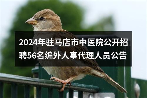2024年驻马店市中医院公开招聘56名编外人事代理人员公告 图片