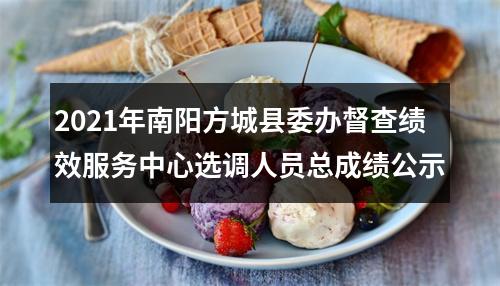 2021年南阳方城县委办督查绩效服务中心选调人员总成绩公示 图片