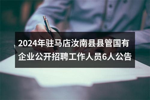 2024年驻马店汝南县县管国有企业公开招聘工作人员6人公告 图片